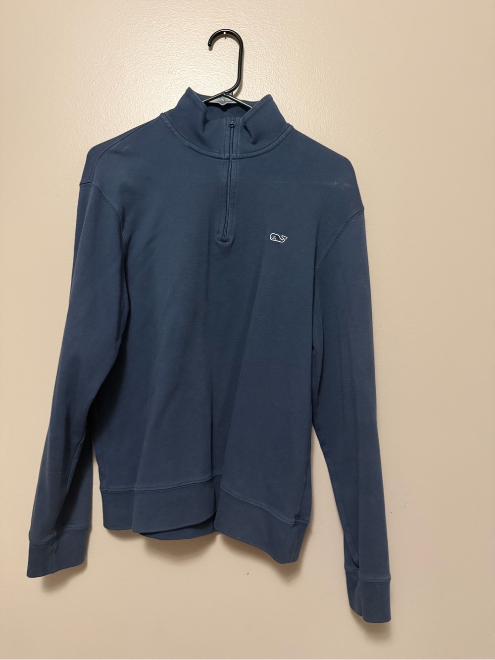Vineyard Vines Navy Half-Zip Sweatshirt with Whale Logo
